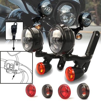 para iluminação auxiliar Harley Suportes de iluminação auxiliar farol de neblina para Harley CVO Street Glide FLHX 2006-2020 Peças de quadro