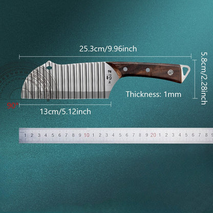 PLYS Potato Slicer Stainless Steel Sharp Wolf Tooth French Fry Cutting Knife Kitchen Multifunctional Wave Blade Potato Knife