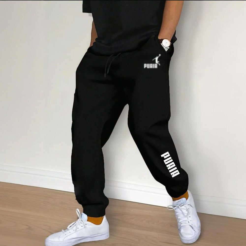 Roupa de exercício masculina. Calças esportivas casuais 2026 para esportes ao ar livre, com design de cós elástico, corte reto solto e confortável.