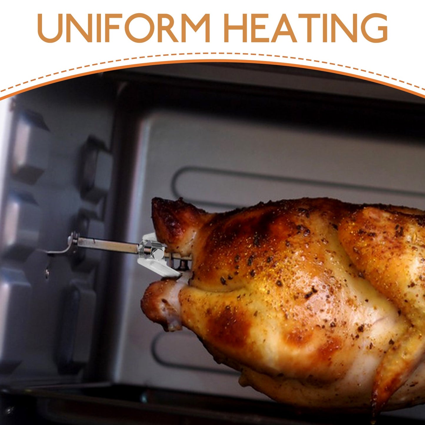 2Pcs Rotisserie Spit Stainless Steel BBQ Forks Kitchen Gadget Roasting Tools Chicken Grills Meat Forks Cooking Accessories