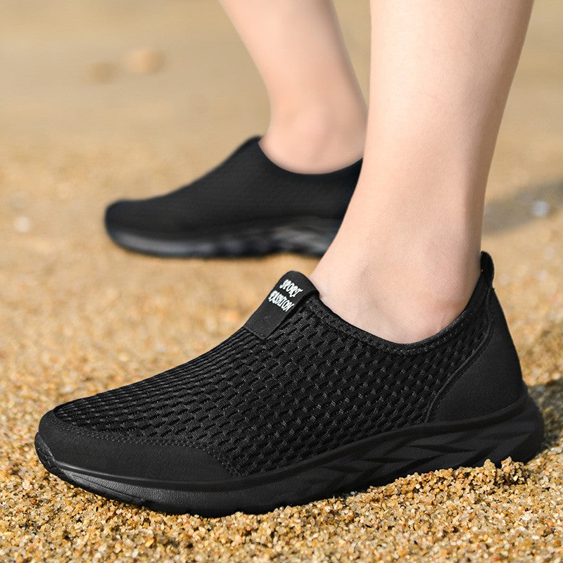 Tênis Masculino YRZL Respirável em Mesh, Casual, Antiderrapante para Uso Externo, Tamanho Grande, Loafer Leve para Caminhada, Calçado Masculino de Tênis