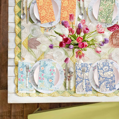 20pcs/Set Vintage Pattern Vine Long Paper Napkins, Disposable Dinner Paper for Party Wedding, Tissues Bathroom Hand Towels