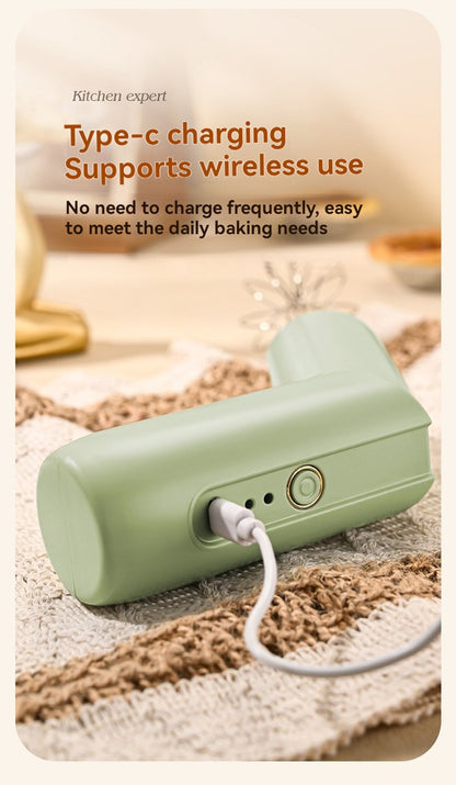 Batedor de Ovos Portátil Elétrico Sem Fio Recarregável USB Mixer Dobrável Automático com Engrenagem Ajustável Utensílios de Cozinha Domésticos