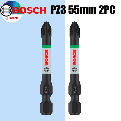 Pontas de chave de fenda de impacto BOSCH PH/PZ 55mm Aço modificado S2 Processo de tratamento térmico Ferramentas de fixação de alta durabilidade