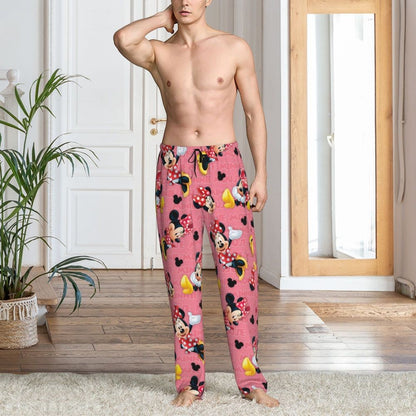Custom Print Mickey Mouse Donald Duck Pajama Pants Men Sleep Sleepwear Bottoms with Pockets