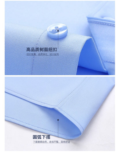 Plus Size 8XL 7XL 6XL 5XL Mens Business Shirts Spring Long Sleeve Bamboo Fiber Solid Free Care Soft Formal Interview Blue Clothe