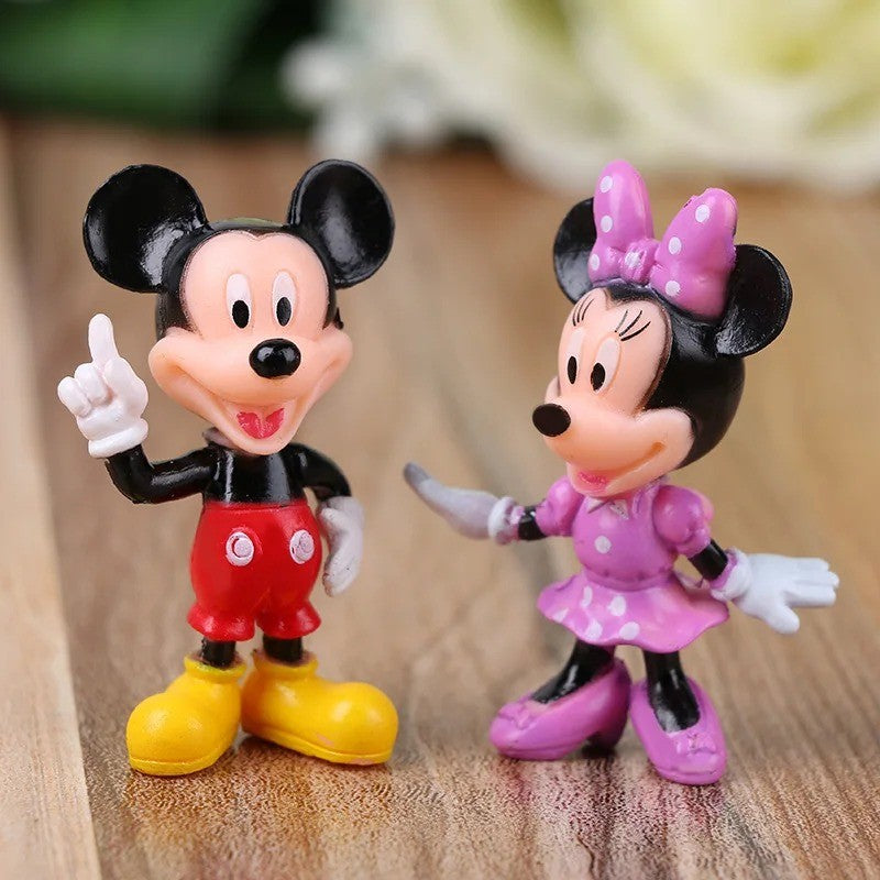 6 pçs/conjunto Disney Mickey Mouse Bonecos de Ação Minnie Pato Donald PVC Decoração de Bolo Coleção Brinquedos Infantis Presentes