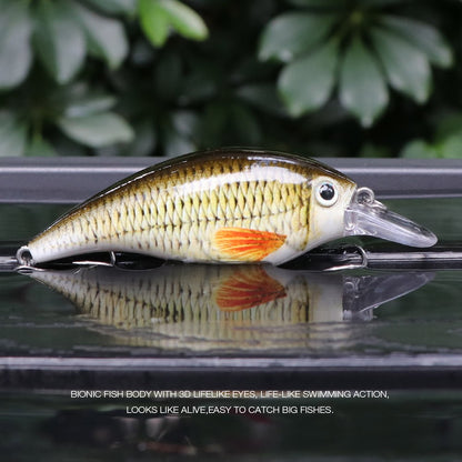 TREHOOK 6cm 10g Black Minnow Iscas de Pesca de Truta Flutuante Dura Wobbler Crankbait Jerkbait Isca Artificial para Baixo e Truta