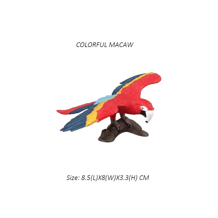 Coruja Flamingo Peru Tucano Seahawk Modelo Animais Estatuetas Plástico Pássaro Brinquedo Boneco de Ação Aventuras na Selva Presentes para Crianças Zoológico da Floresta