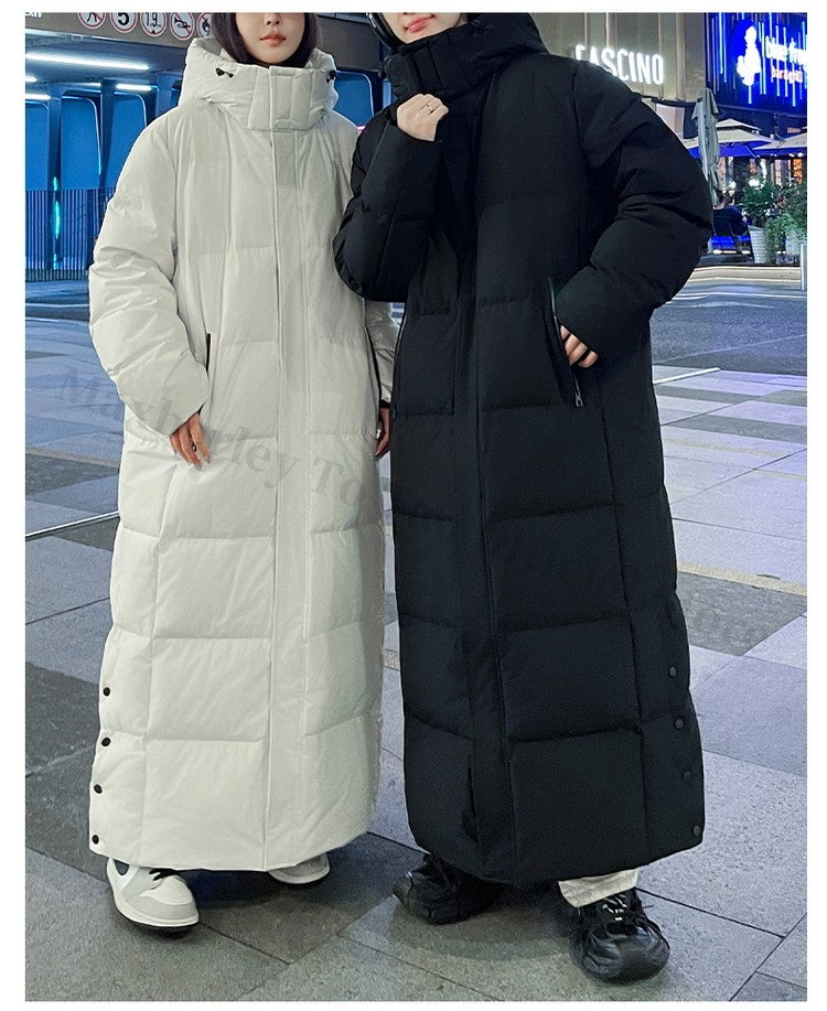 Maxbarley New 90 Goose Down Jacket Men Women Winter Thick Warm Long Knee Over Down Jacket High-quality Lightweight Puffer Coats