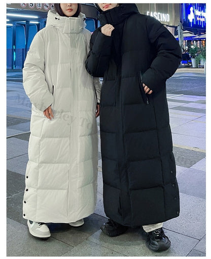 Maxbarley New 90 Goose Down Jacket Men Women Winter Thick Warm Long Knee Over Down Jacket High-quality Lightweight Puffer Coats