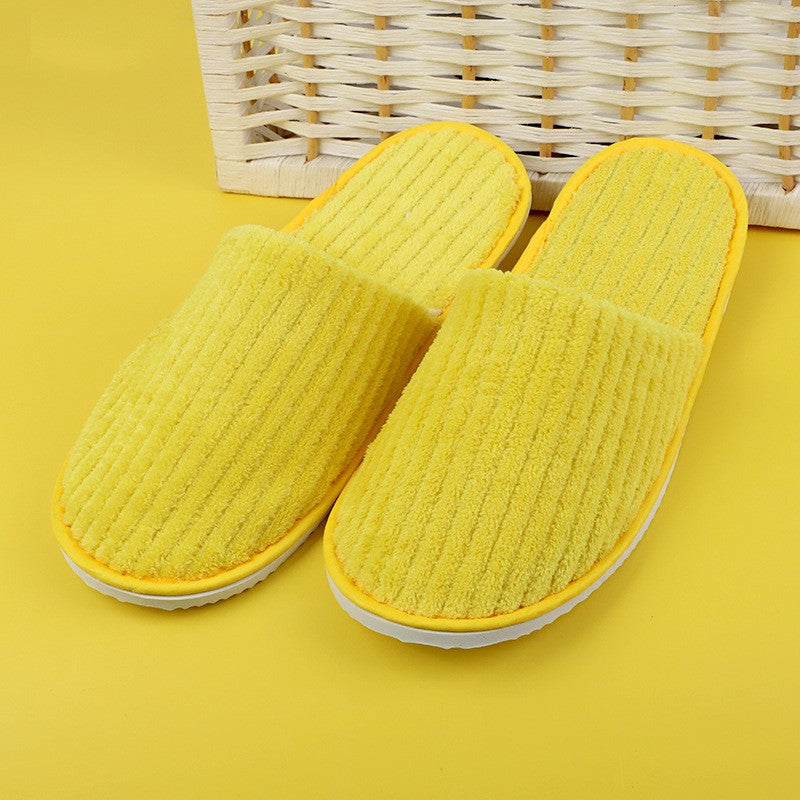 5 Pairs/Lot Mix Colors Men Women Disposable Hotel Slippers Cotton Slides Home Travel SPA Slipper Hospitality Cheap Footwear