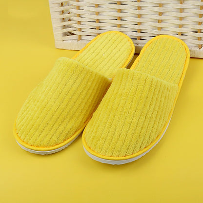 5 Pairs/Lot Mix Colors Men Women Disposable Hotel Slippers Cotton Slides Home Travel SPA Slipper Hospitality Cheap Footwear