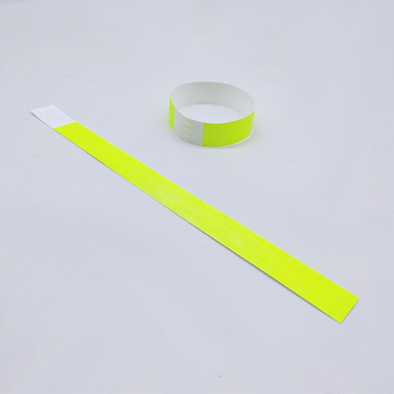 100pcs Colorful Neon Paper Wristbands Mixed Multicolor Waterproof Bracelet charms for Events Festivals,non-custom