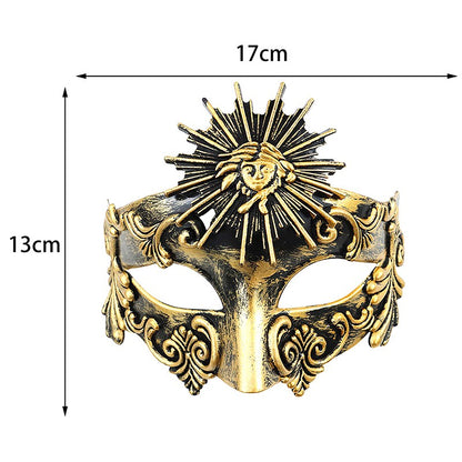 Roman Sun God Steampunk Phantom Masquerade Cosplay Mask Plastic Half Face Men Women Punk Carnival Halloween Props Dance Mask