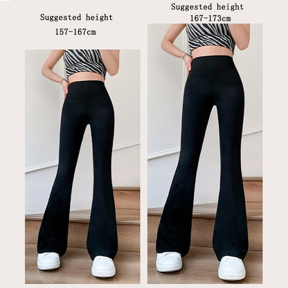 Women Flare Pants Slim High Waist Solid Sexy Shark Flare Pants Fashion Casual St