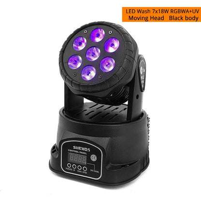 SHEHDS 1pcs LED 7x12W  Par Light 7x18W RGBWA+UV Moving Head Light Wash DMX 512  DJ Dicso Nightclub Party Christmas Audience