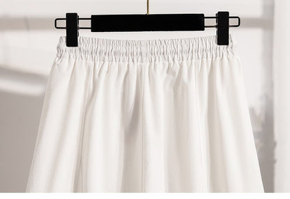 Korean Style Casual Versatile Long Skirt Plus Size Skirts Women 2025 Autumn New Fashionable High Elastic Waist A Line Skirt