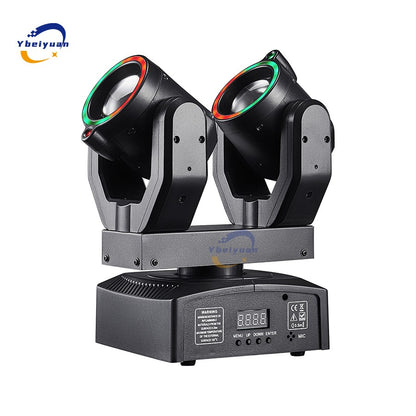 New Double Head Moving Head Beam Light With Aperture Remote Control DMX512 DJ Disco Bar Christmas Birthday Party Effect Light
