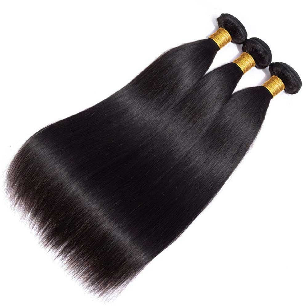 Cabelo Liso Comprido Brasileiro Pacotes 1/3/4 Cabelo Humano Virgem 100% Não Processado Cor Preto Natural 14-42 Polegadas