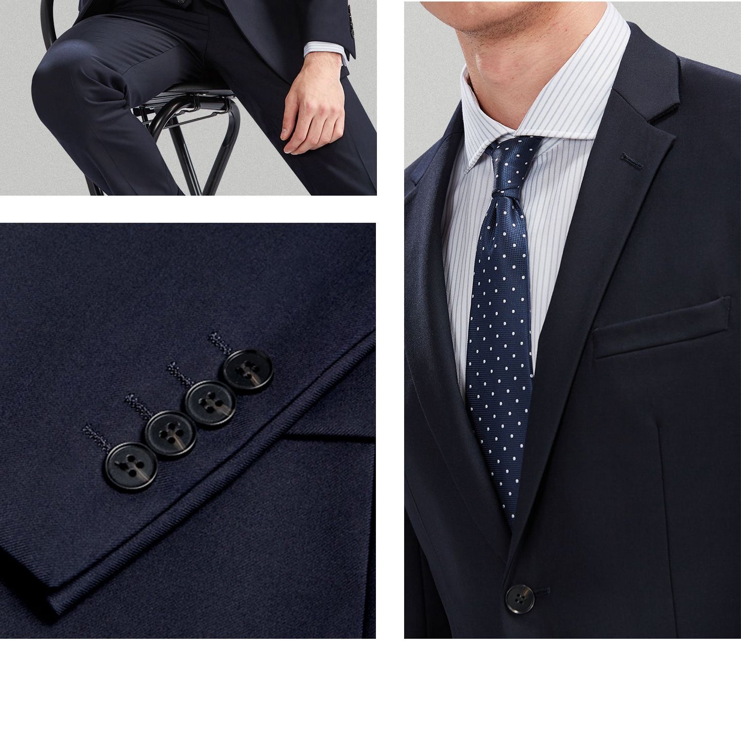 Suit Men (Blazer+Pants) Fashion Business Casual Slim-fit Formal Dress Banquet Work English Style Evening Dress Solid Color Suit