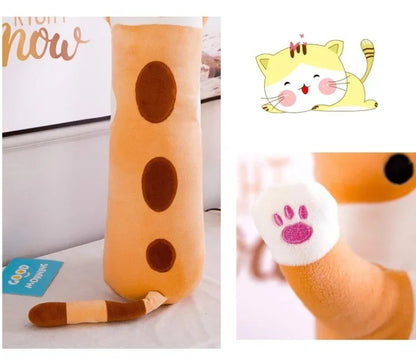 Long Cat Plush Body Pillow Creative Cute Animal Stuffed Cushion Soft Sofa Decorative Throw Pillow Large Sleeping Cushion Decor