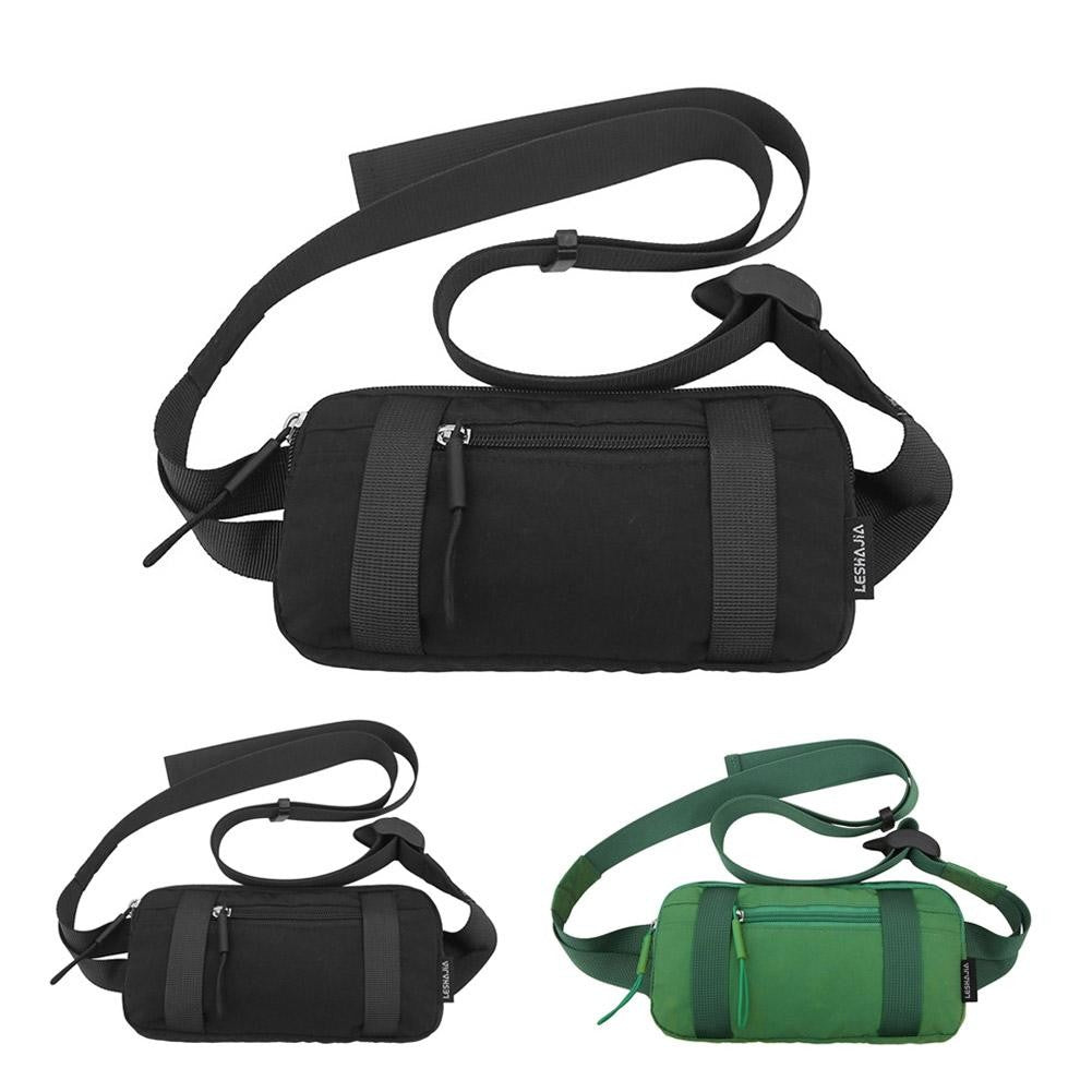 Chest Bag Pure Color Nylon Lightweight Sports Crossbody Bag Outdoor Fitness Running Waist Bag Cycling Fitn Phone Bag