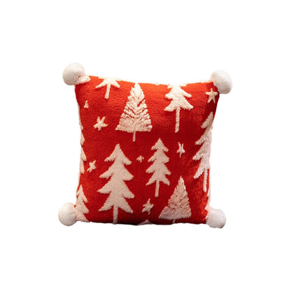 Christmas Pillow Snowflake Velvet Christmas Tree Elk Pillow Cushion Holiday Decoration Cushion Christmas Decorations
