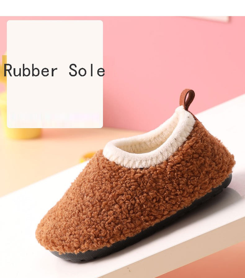 Evshine Curly Plush Children Shoes Super Warm Boys Girls Cotton Shoes Comfortable Casual Fuzzy Shoes Non-Slip Kids Cotton Shoes