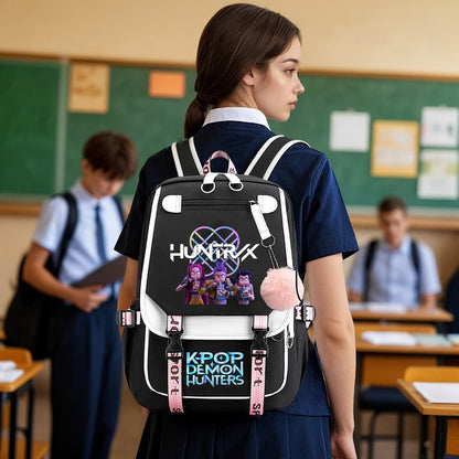 Mochila Demon Slayer K-Pop 2025 Estampa de Desenho Animado Rumi Mira Zoey Até 20L de Grande Capacidade Mochila Escolar para Adolescentes