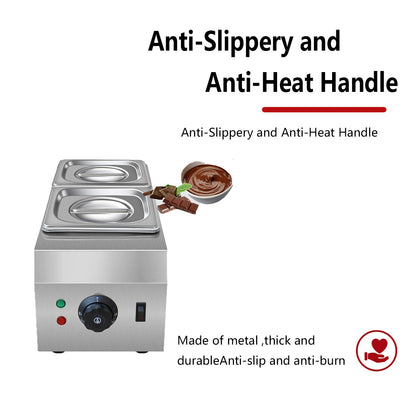 Máquina de Derreter Chocolate Elétrica de Cilindro Duplo Comercial, Máquina de Aquecer Chocolate ao Leite, Eletrodoméstico para Cozinha