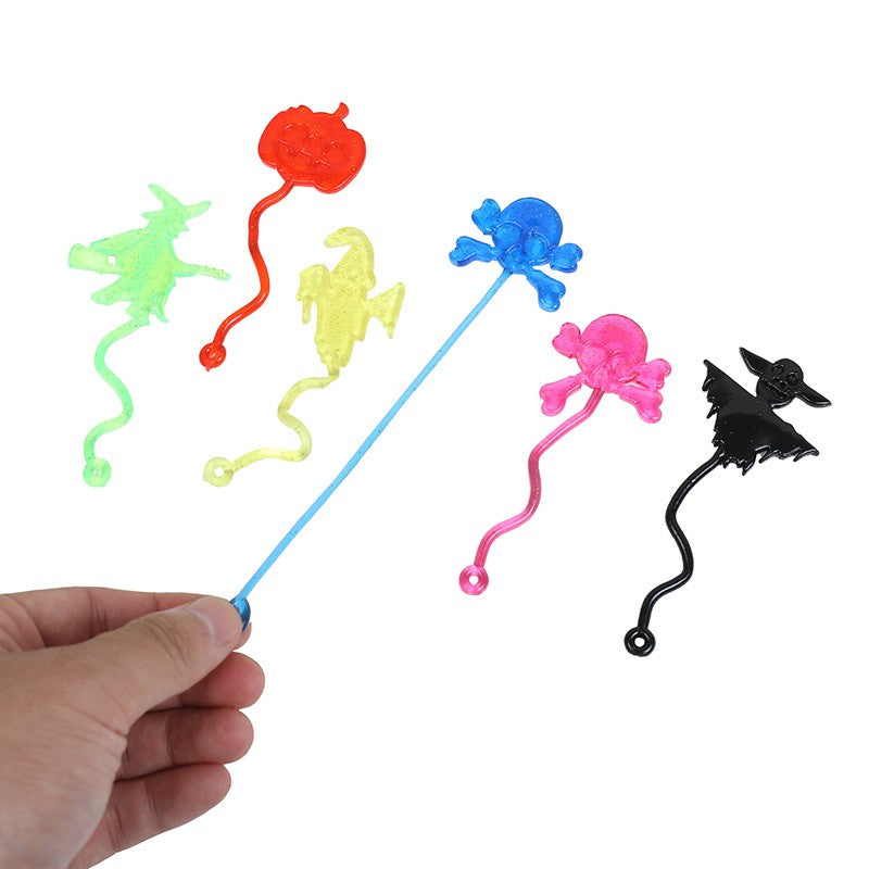 12/30PCS Halloween Stretchy Sticky Toy Kids Treat Or Trick Gift Pumpkin Ghost Witch Fun Toys Birthday Party Favors Goodie Filler