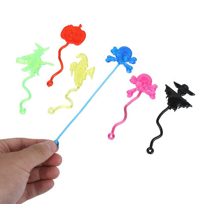 12/30PCS Halloween Stretchy Sticky Toy Kids Treat Or Trick Gift Pumpkin Ghost Witch Fun Toys Birthday Party Favors Goodie Filler