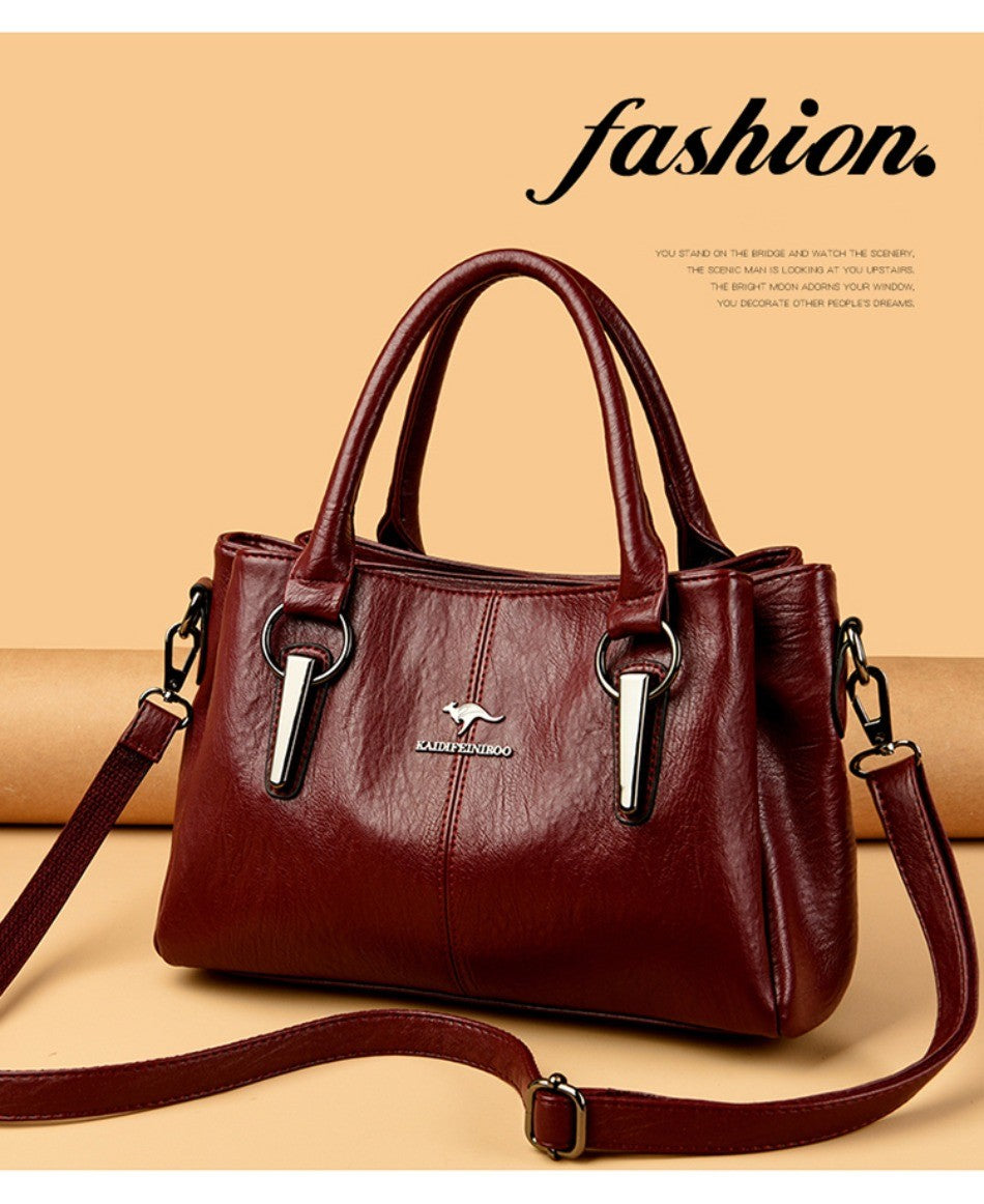 Genuine 3Layers High Quality Soft PU Leather Ladies Shoulder Crossbody Bags for Women  Luxury Handbags  Women  Designer A Main