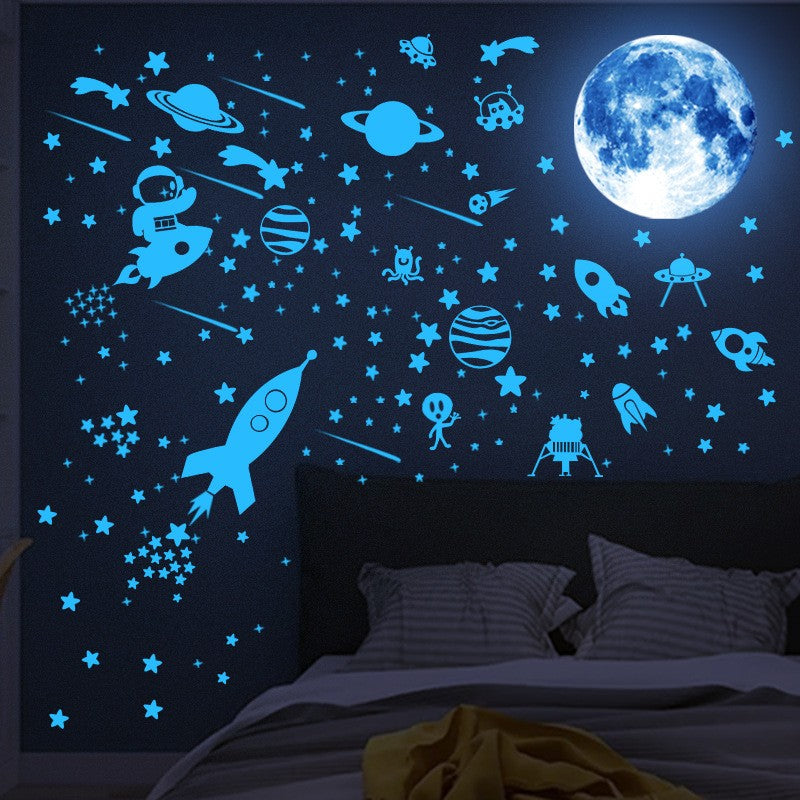 1Set Fluorescent Meteor Stars Glow in the Dark Wall Stickers for Kids Room Bedroom Home Decoration Ceiling Decoration Decals