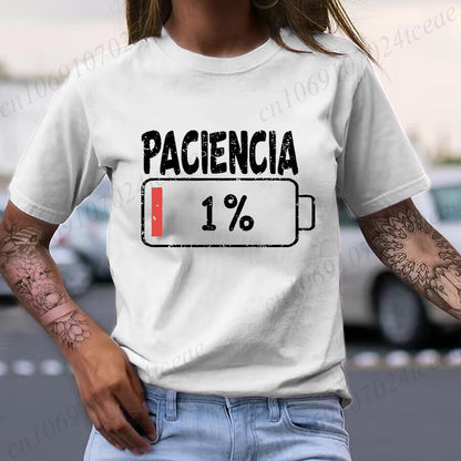 Vibrant Spanish Letter Print T-Shirts Short Sleeve Womens Casual Sports T-Shirts Summer Short Sleeved Harajuku Streetwear Tops
