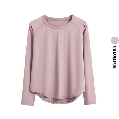 DRUR Long Sleeve Gym Top Women Breathable Quick Dry Workout Tshirt Loose Fit Running Tee Yoga Clothing Sportswear Activewear New