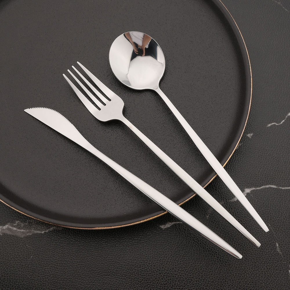 Conjunto de 6 Garfos de Jantar de Aço Inoxidável Polido Talheres Dourados Prateados Utensílios de Cozinha Ocidentais Garfos de Mesa para Restaurante
