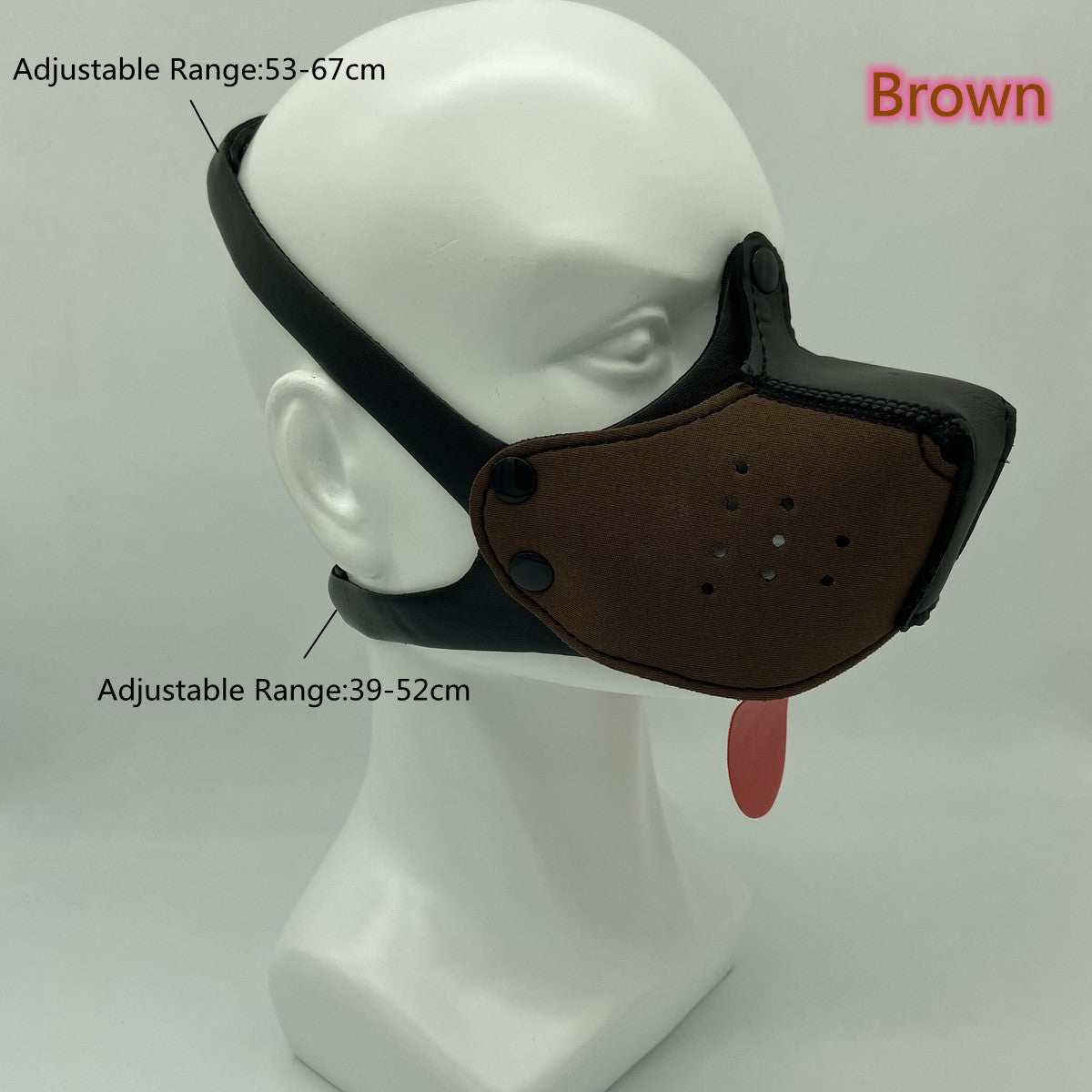Role Play Costumes of Unisex Women Mens Cosplay Half Face Fetish Mask with Open Mouth and Nose Headgear Party Accessories