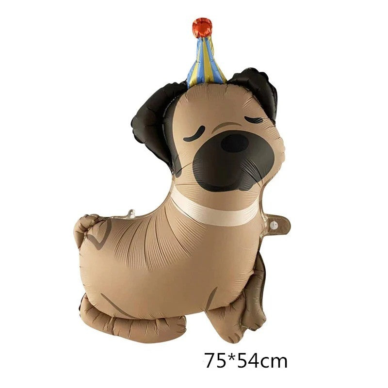 4/1pcs Matte Cartoon Animal Dog Series Dachshund Spotted Dog Foil Balloon for Children Birthday Party Decoration Baby Shower