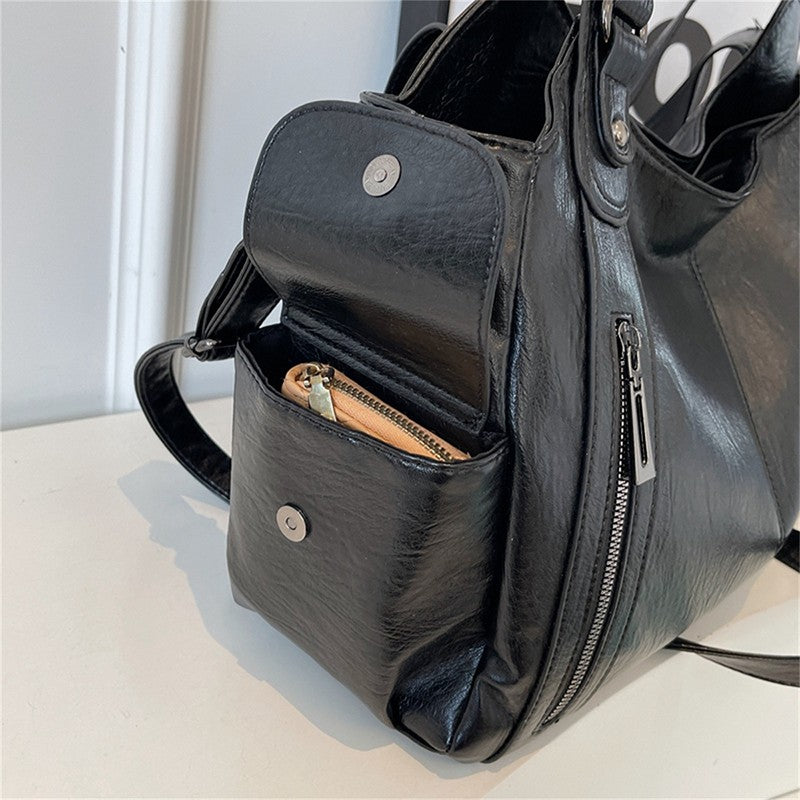 Bolsas de Ombro com Compartimento Interno Macio de Alta Qualidade Cores Contrastantes Bolsas Transversais para Mulheres Bolsas de Mão de Couro PU Modernas