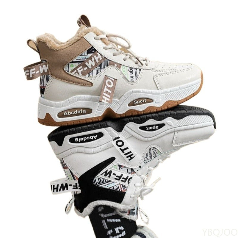 Snow Boots Men Boot High Top Winter Student Sports Plush Lace Up Anti Slip Comfortable Outdoor Warm Cold Proof Cotton Shoes