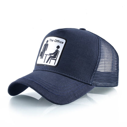 Bonés Trucker Unissex de Malha Bonés de Beisebol Masculino Feminino Chapéu de Viseira Respirável para Exterior Moda Hip Hop Casquette The OFFICE Drake Bones