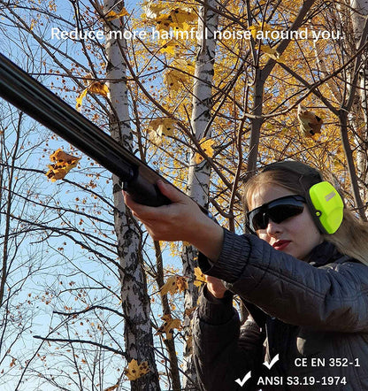 ZOHAN Shooting Ear Protection Safety Earmuffs Noise Reduction Slim Passive Hearing Protector for Huning NRR26dB