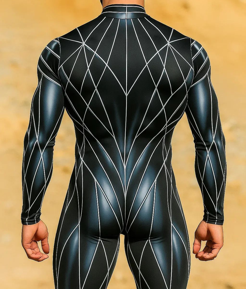 Halloween Lizard Bodysuit Men's Unique Muscle Series Holiday Jumpsuit Carnival Costume Adult Roleplay Party Masquerade Ball Set