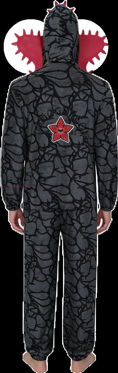 Adult Kids Cannibal Flower Demogorgon Onesie Cosplay Costume Boys Girls Winter Thicken Flannel Fabric Pajamas Halloween Suit