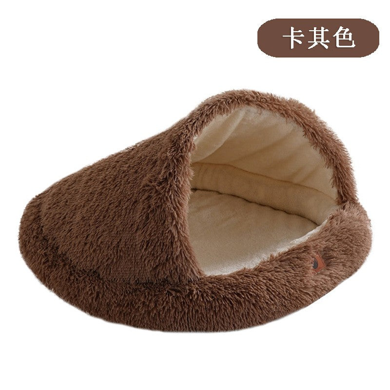 Cama Quente de Inverno para Gatos e Cães em Formato Fechado, Ninho para Gatos, Cama para Cães