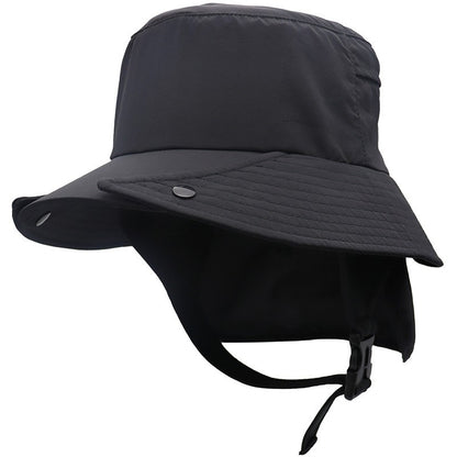 UPF50+ Men Surfing Hat Wide-brimmed Surf Cap Men Hat Breathable Brim Sunshade Quick-drying Beach Cool Cap Windproof Bucket Hat