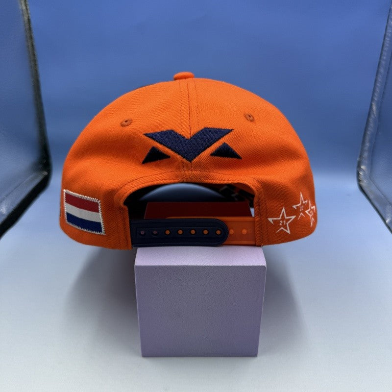 Verstappen Red Bull racing cap with orange curved brim RedBull baseball cap for summer shade breathable and adjustable sun hat