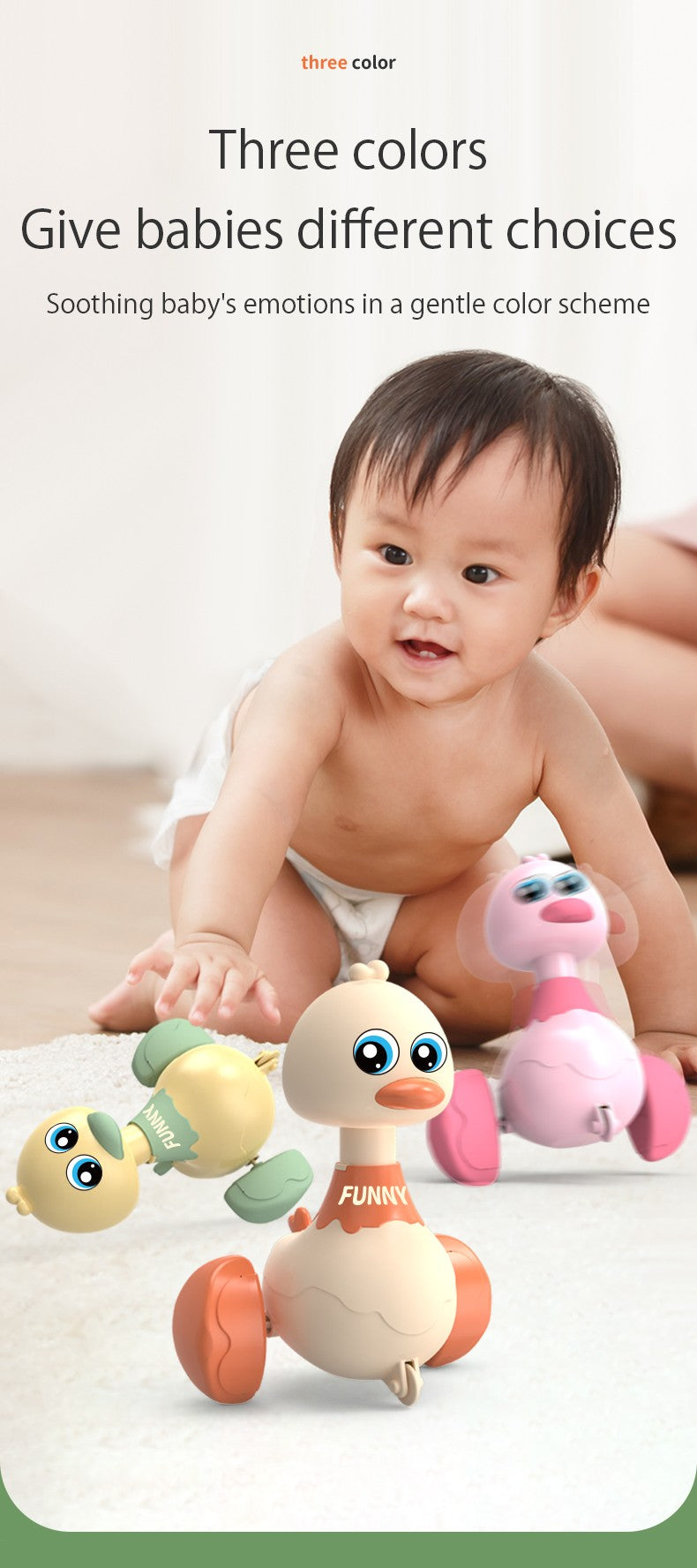 Brinquedo de Escalada para Bebês, Carrinhos de Inércia de Fricção, Pato Balançante, Carros de Desenho Animado com Prensa, Veículos Deslizantes, Brinquedos de Educação Infantil para Meninos e Meninas